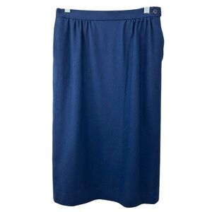 Pendleton vintage Virgin Wool Pencil Skirt Navy Blue Pockets size 6P
